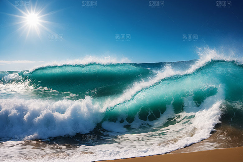 海浪海水清透摄影图