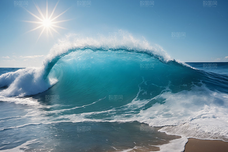 海浪自然清透摄影图