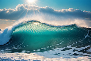 海浪波浪自然摄影图