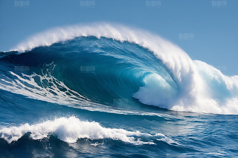 海浪清透自然摄影图