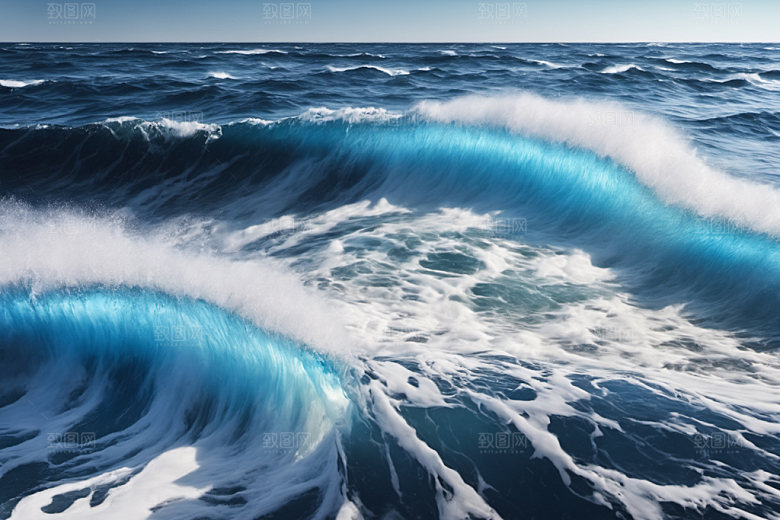 海浪自然波浪摄影图