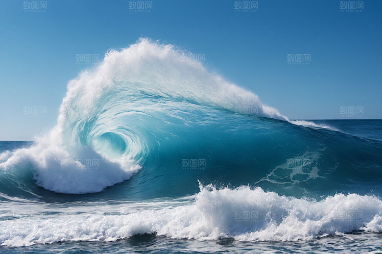 海浪高清蓝色摄影图