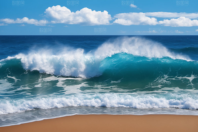 海浪大海清透摄影图