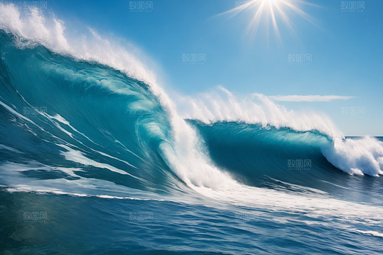 海浪蓝色高清摄影图
