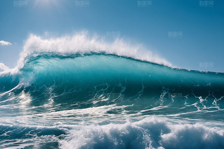 海浪波浪海水摄影图
