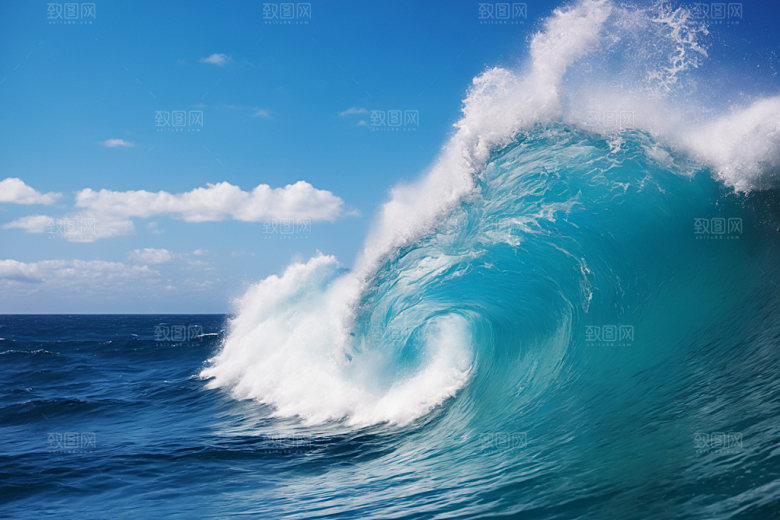 海浪波浪大海摄影图