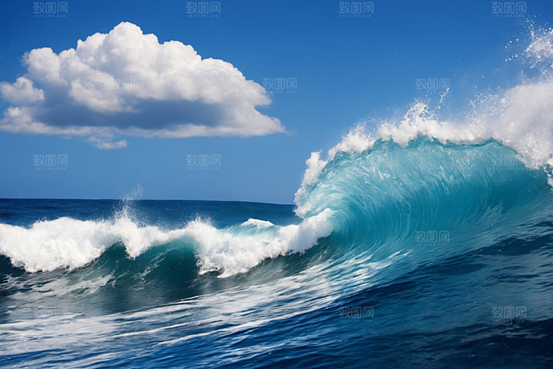 海浪自然波浪摄影图