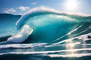 海浪蓝色高清摄影图