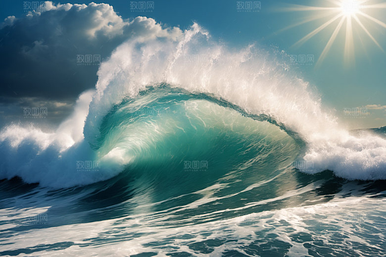 海浪海水浪花摄影图