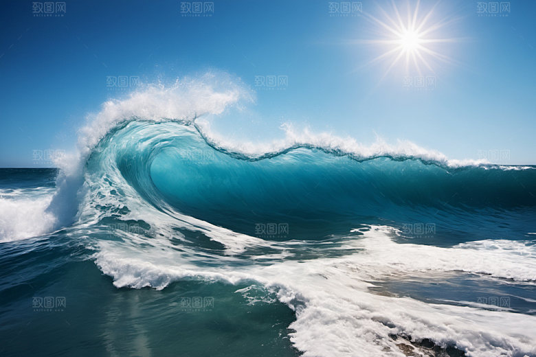 海浪清透高清摄影图