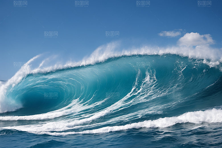 海浪波浪浪花摄影图