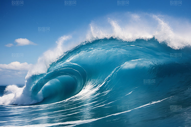 海浪自然波浪摄影图