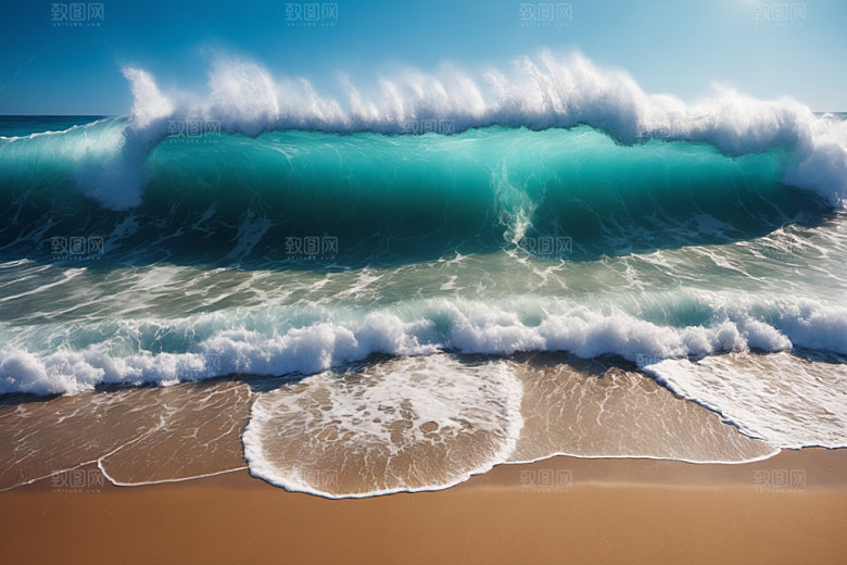 海浪波浪大海摄影图