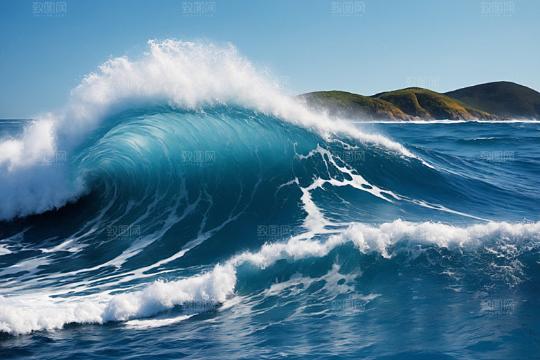 海浪大海海水摄影图