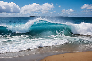海浪清透海水摄影图