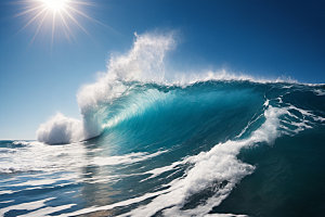 海浪波浪自然摄影图