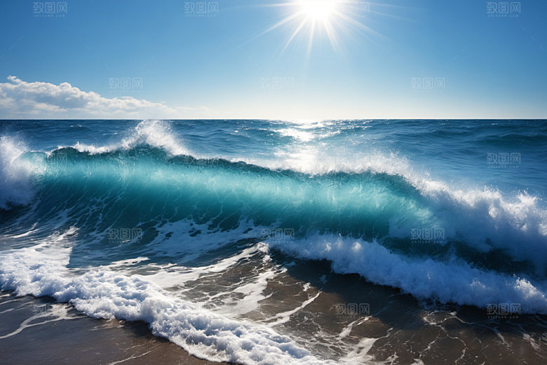 海浪大海浪花摄影图