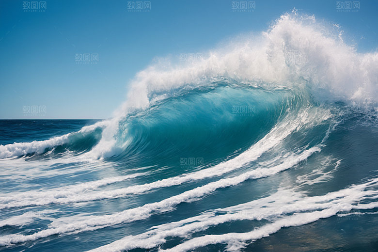 海浪海水自然摄影图