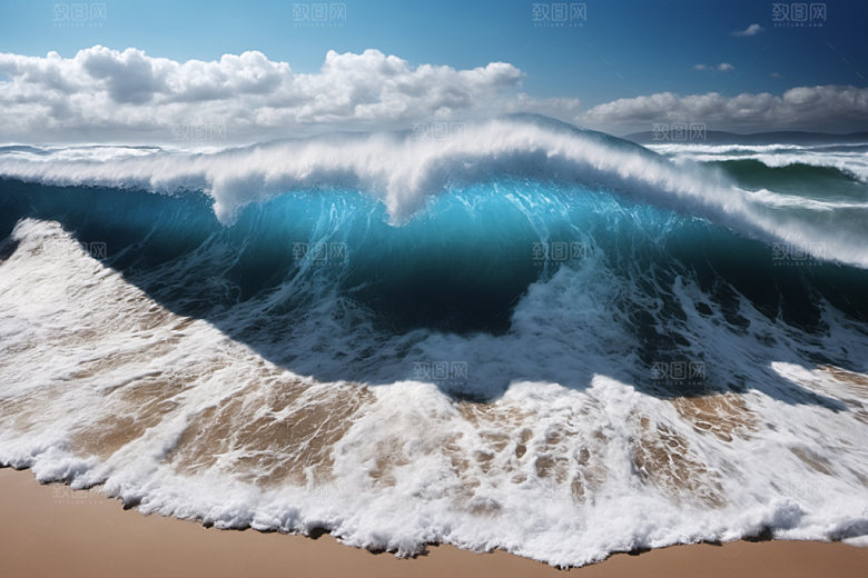 海浪自然清透摄影图