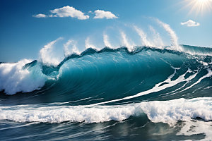 海浪波浪大海摄影图