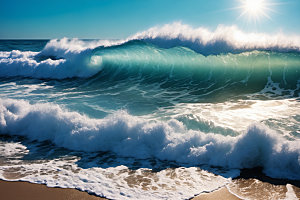 海浪大海波浪摄影图