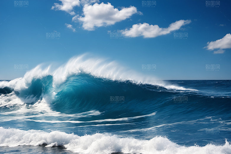 海浪波浪浪花摄影图