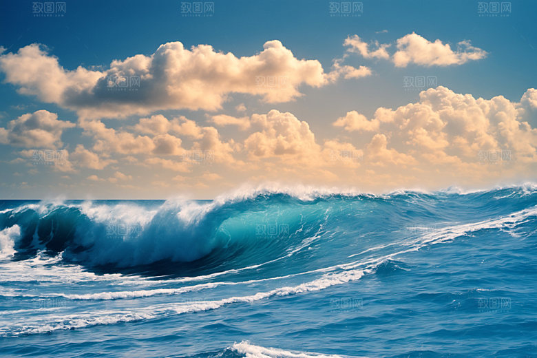 海浪海水大海摄影图