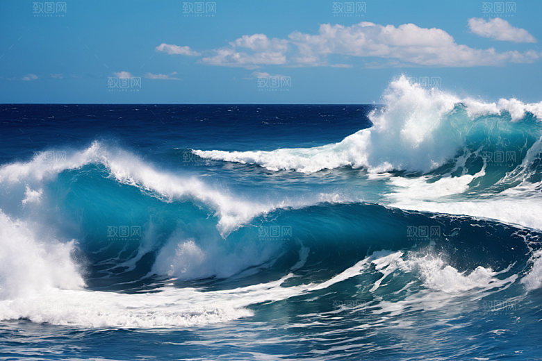 海浪浪花清透摄影图