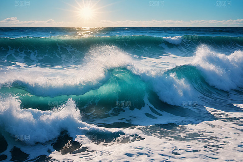 海浪清透海水摄影图