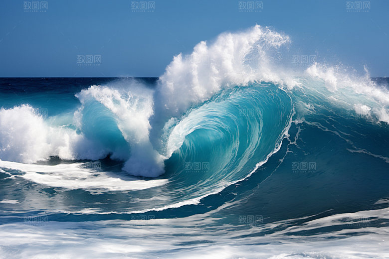 海浪自然清透摄影图