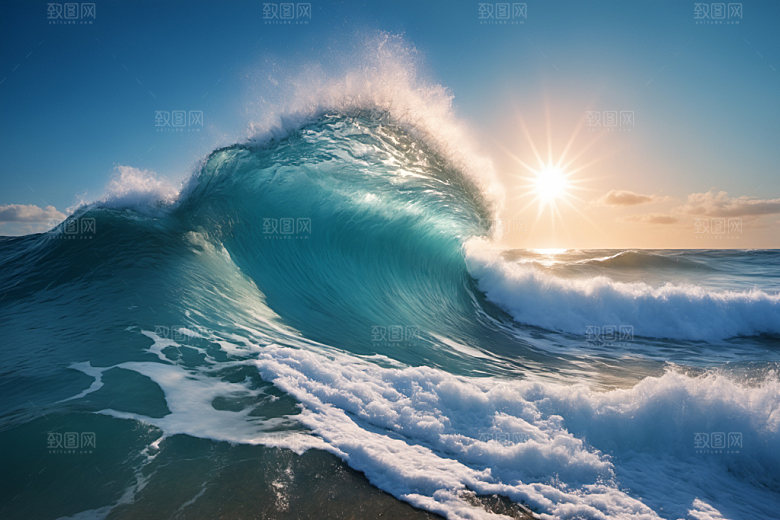 海浪海水浪花摄影图