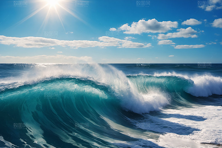 海浪大海浪花摄影图