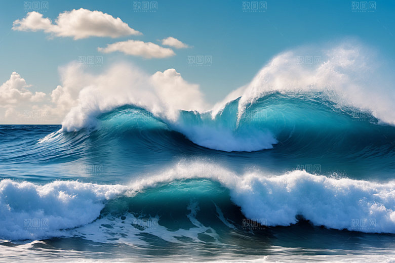 海浪大海自然摄影图