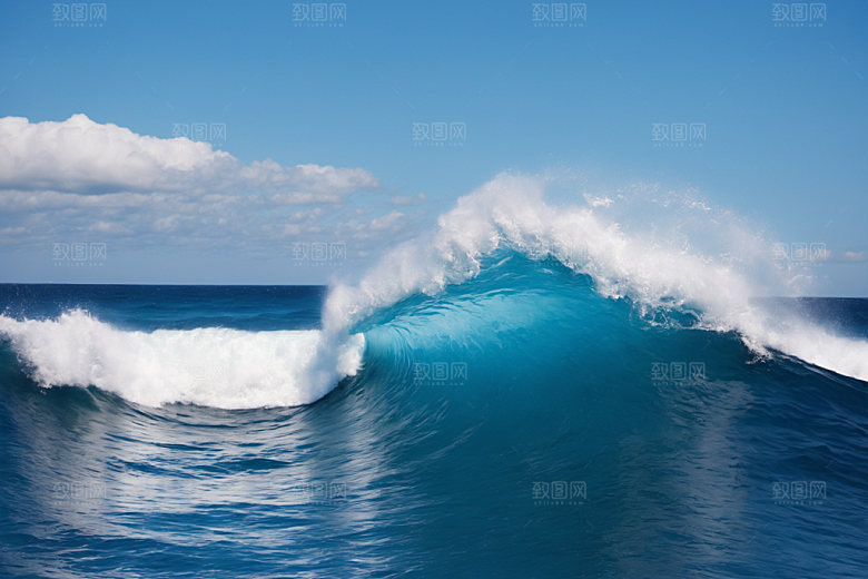 海浪清透自然摄影图