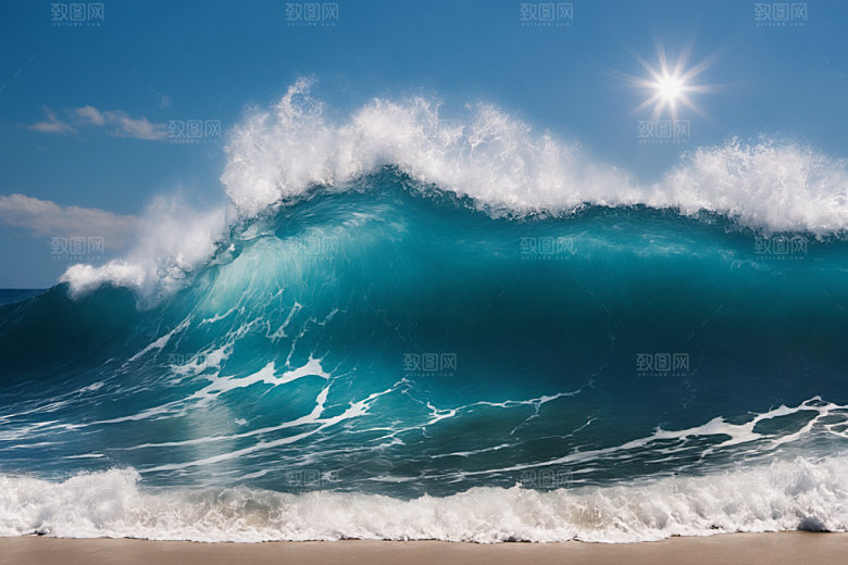 海浪自然波浪摄影图