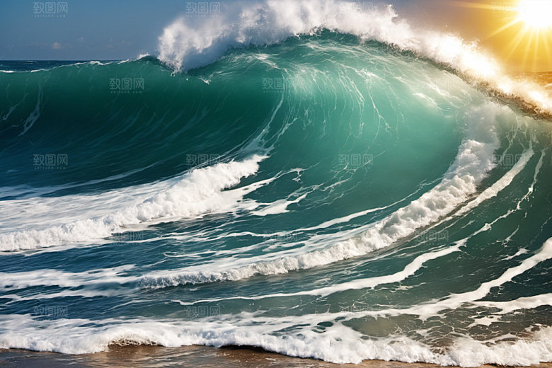 海浪大海波浪摄影图