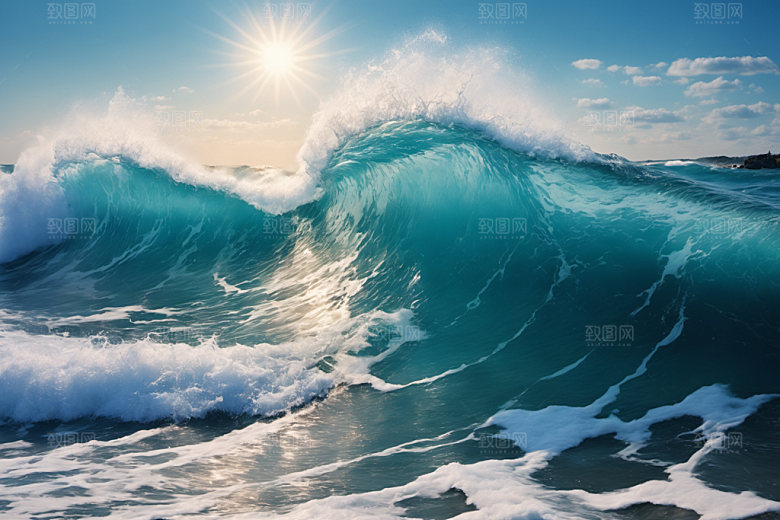 海浪浪花清透摄影图