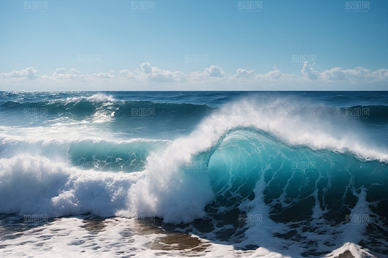 海浪波浪清透摄影图