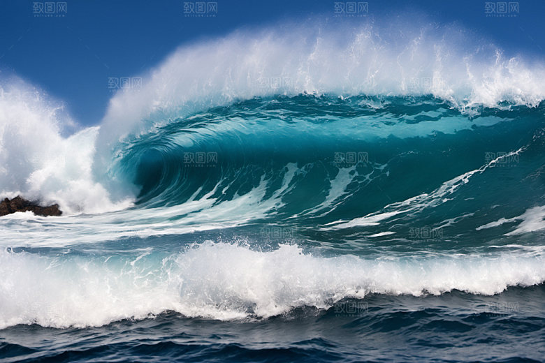 海浪大海波浪摄影图