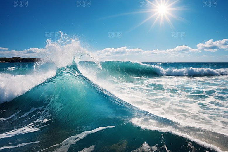 海浪自然大海摄影图