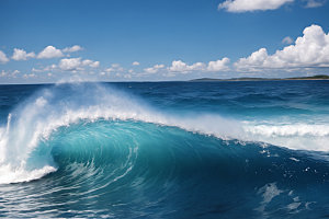 海浪海水清透摄影图