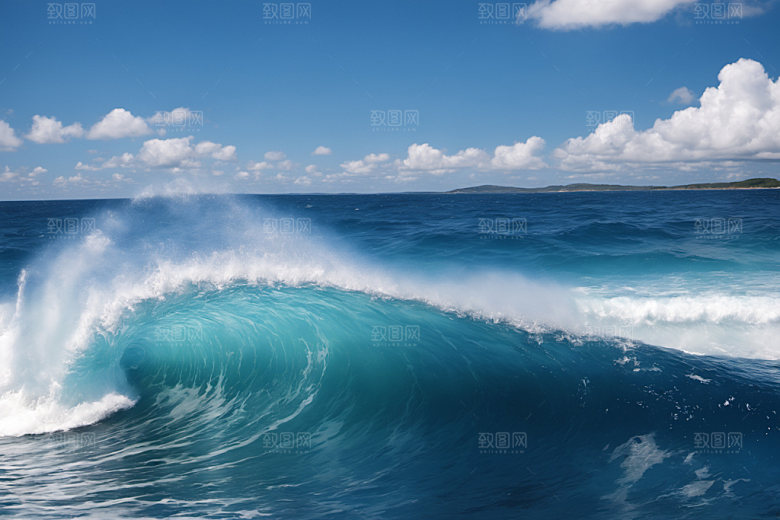 海浪海水清透摄影图