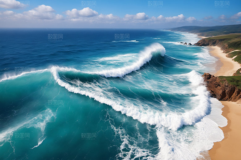 海浪清透海水摄影图