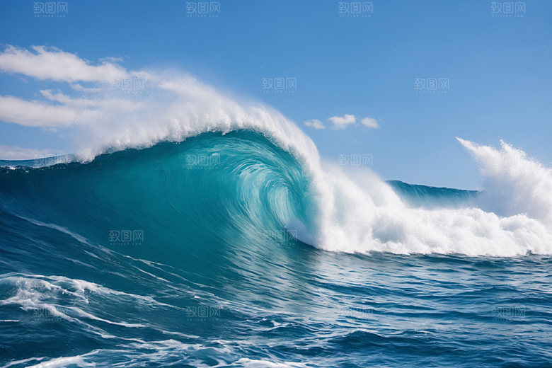 海浪波浪自然摄影图