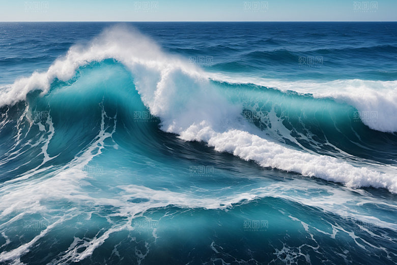 海浪清透浪花摄影图