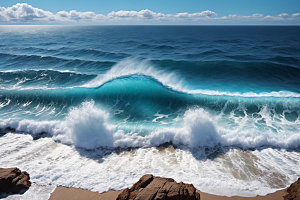 海浪高清清透摄影图