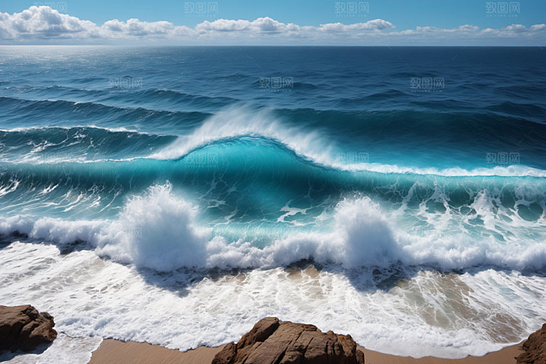 海浪高清清透摄影图
