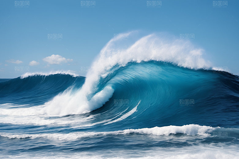 海浪自然海水摄影图