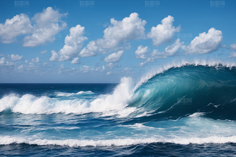 海浪浪花自然摄影图