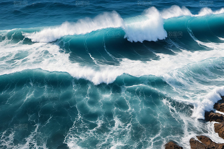 海浪海水清透摄影图